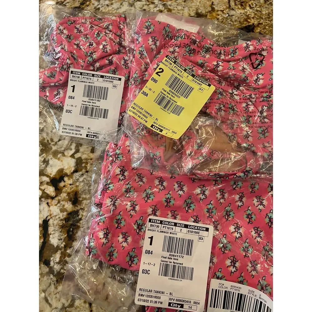 NWT J. Crew Girls' Pink Floral Tankini Set Swimsuit - SIZE 2